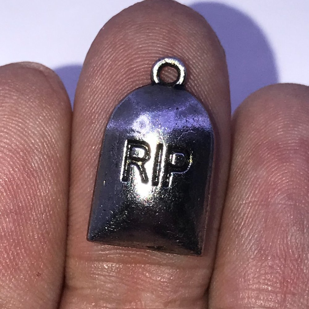 Pewter RIP Tombstone Charm